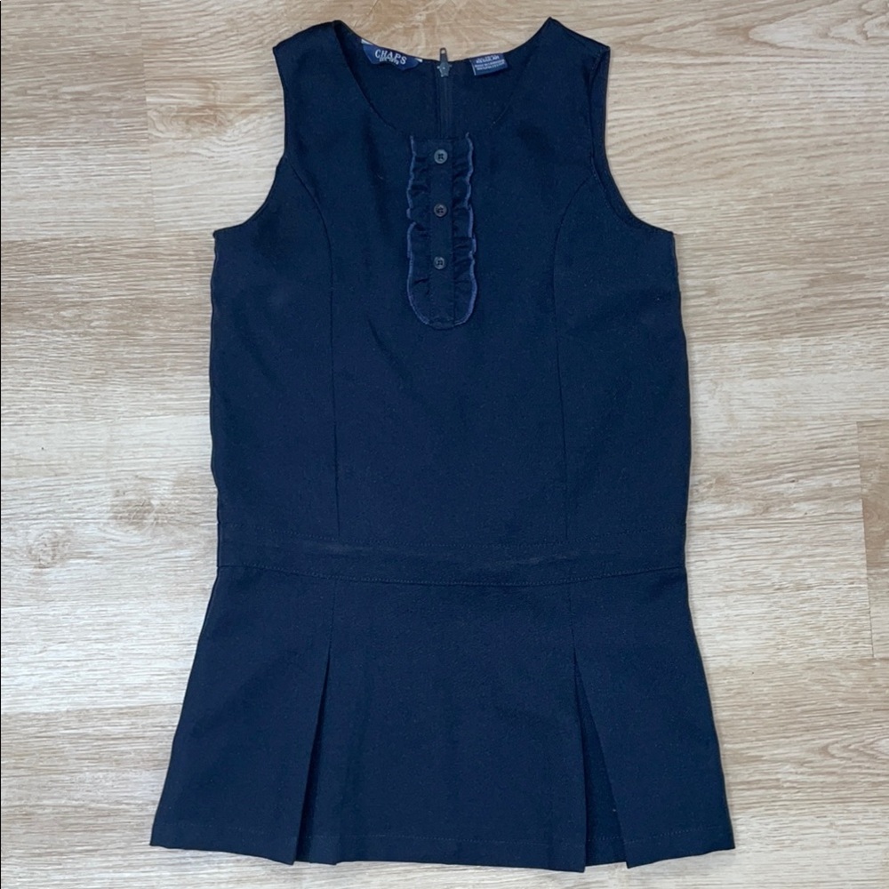 Chaps Navy Blue XL/6X Sleeveless Uniform Tunic Style Dress